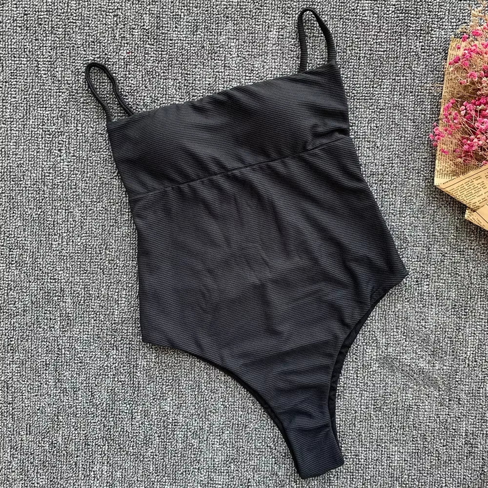 Swimwear Women Front Tie Push up Padded One Piece Swimsuit Deep V Neck Bathers Bathing Suit Backless Swimming Suit Monokini